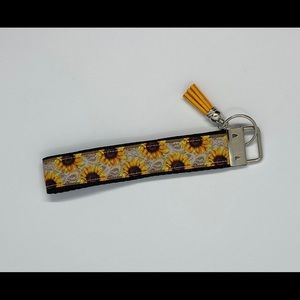 Sunflower and Lace handmade keychain